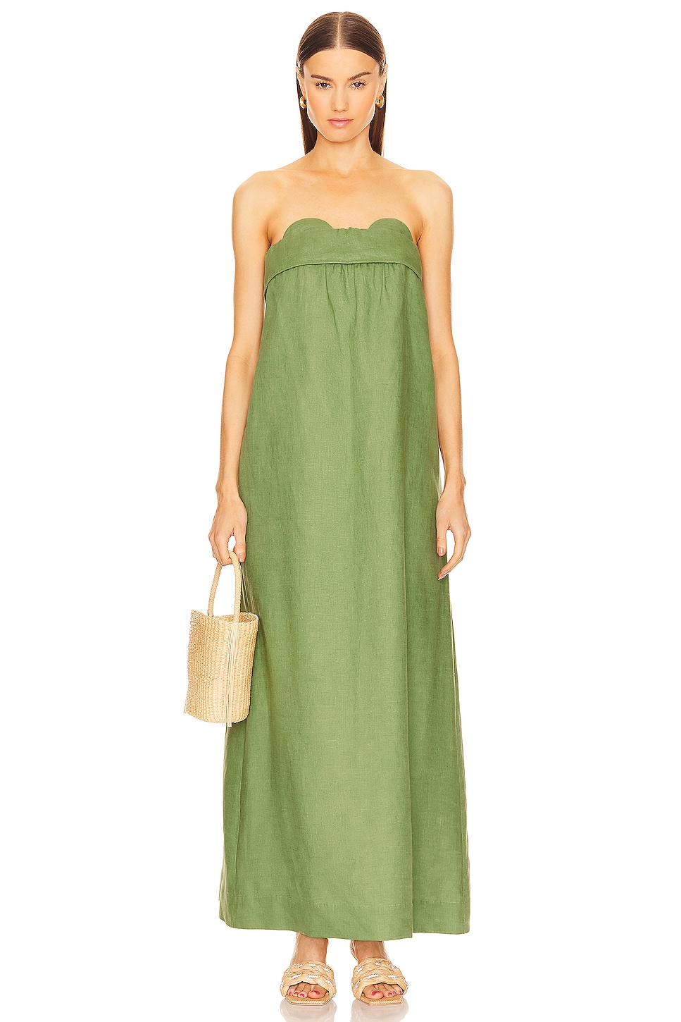 ADRIANA DEGREAS Jellyfish Strapless Maxi Dress