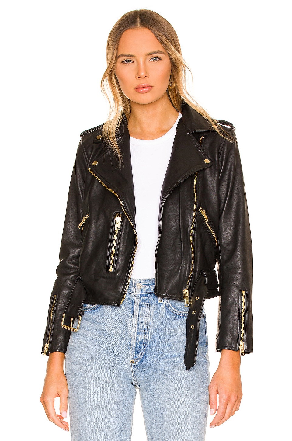 ALLSAINTS Balfern Gold Biker Jacket