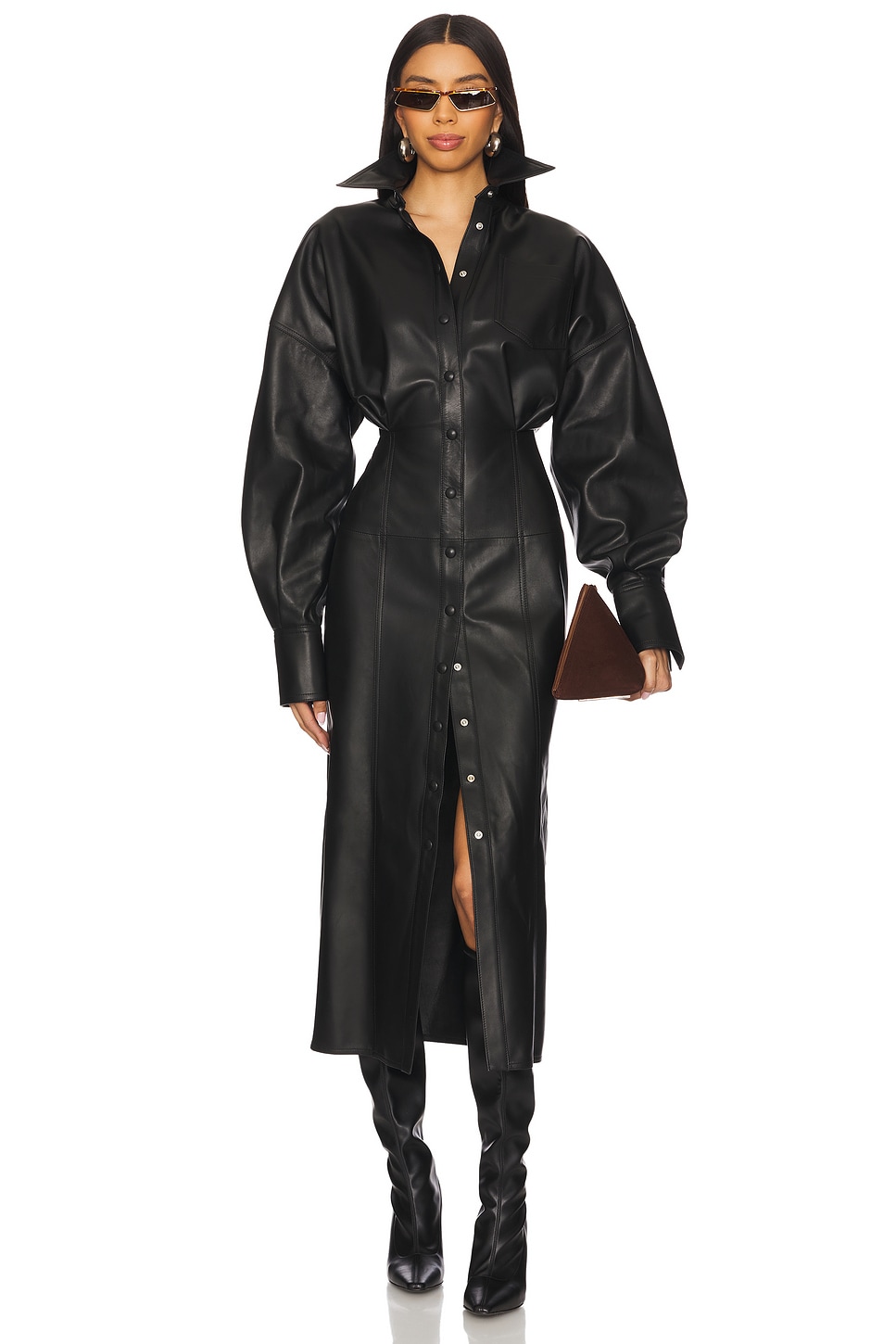 THE ATTICO Long Sleeve Midi Dress