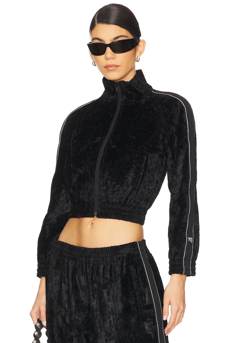 Alexander Wang Cropped Track Jacket With Logo Webbing