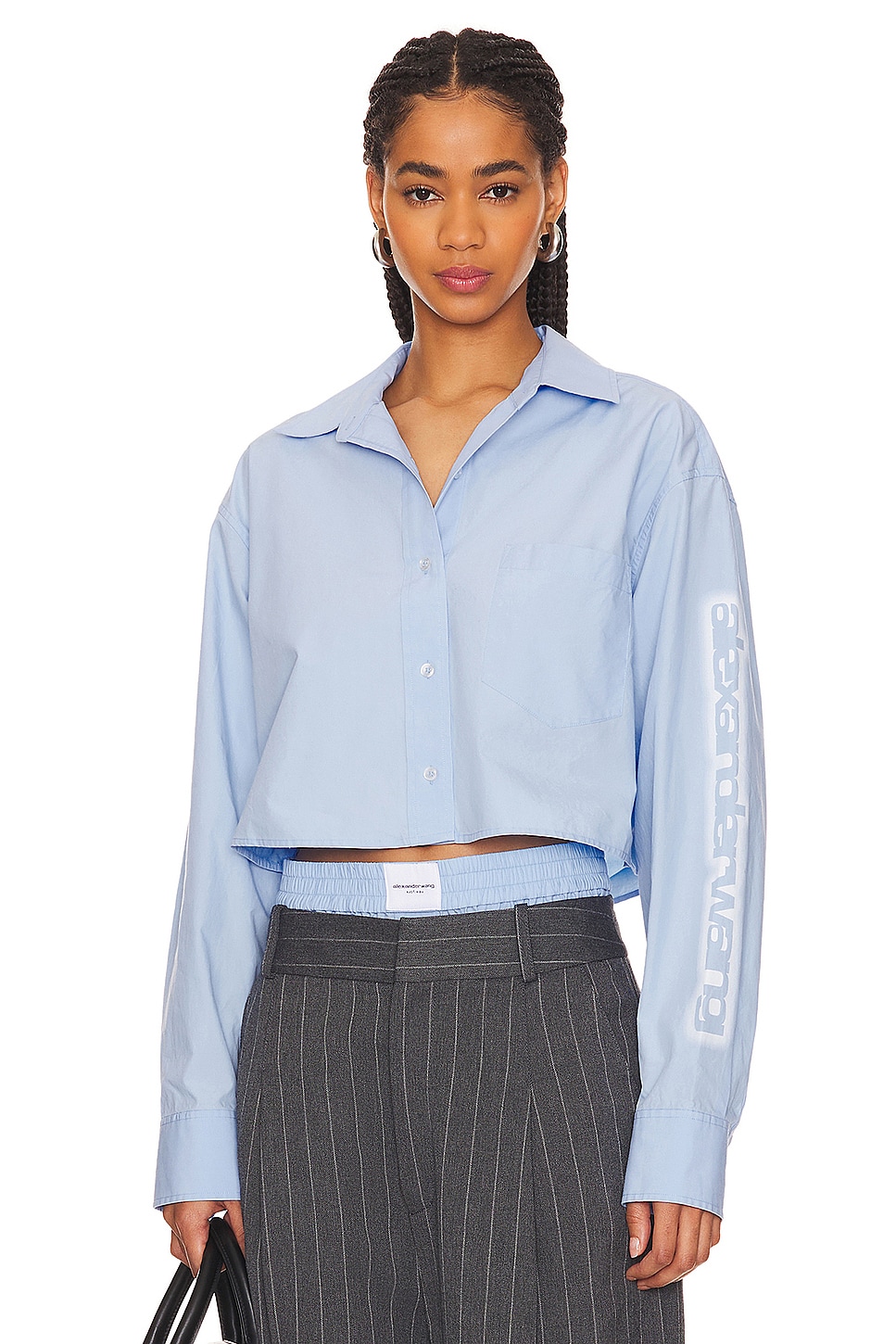 Alexander Wang Button Down Cropped Shirt