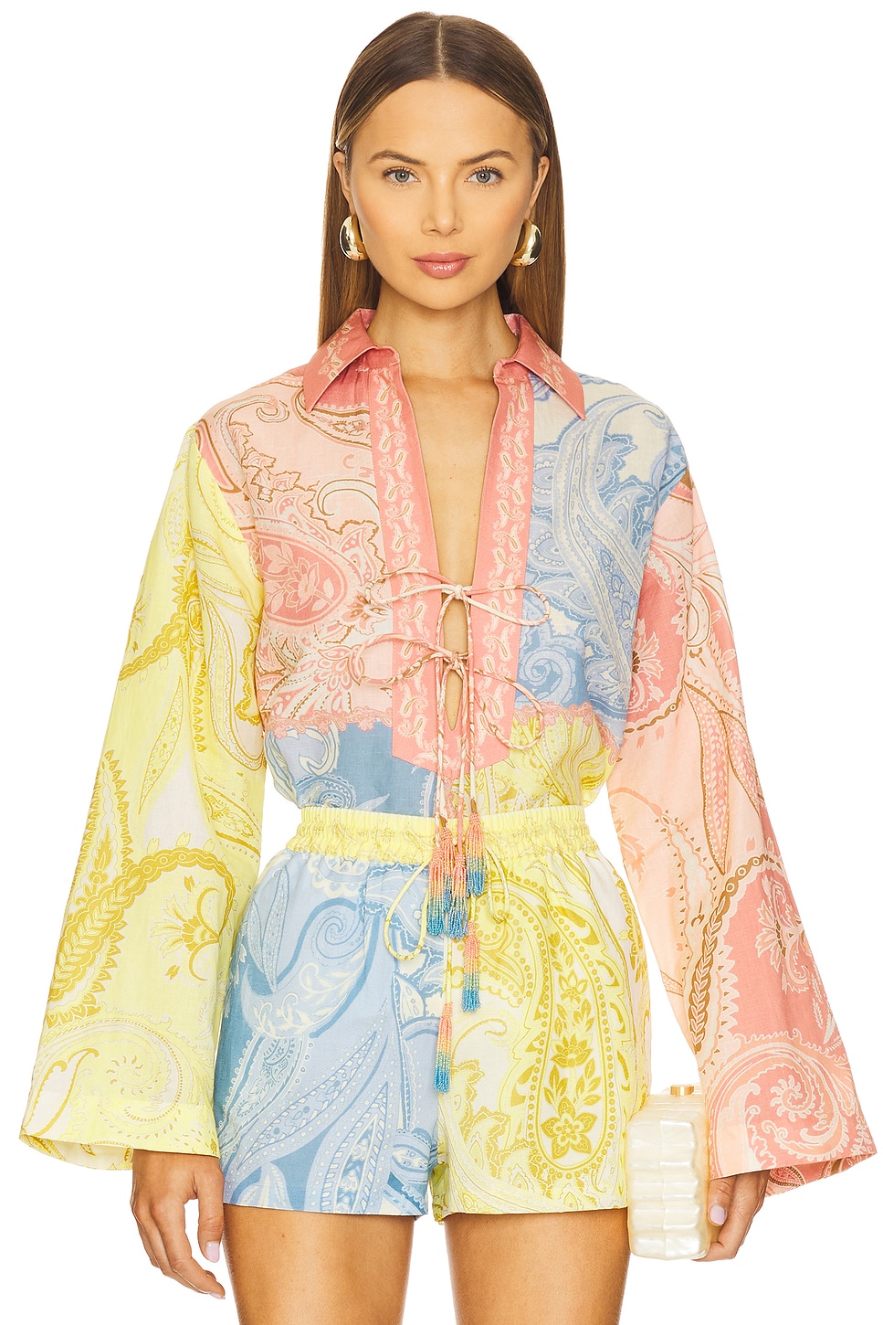 HEMANT AND NANDITA Drop Shoulder Collared Tunic