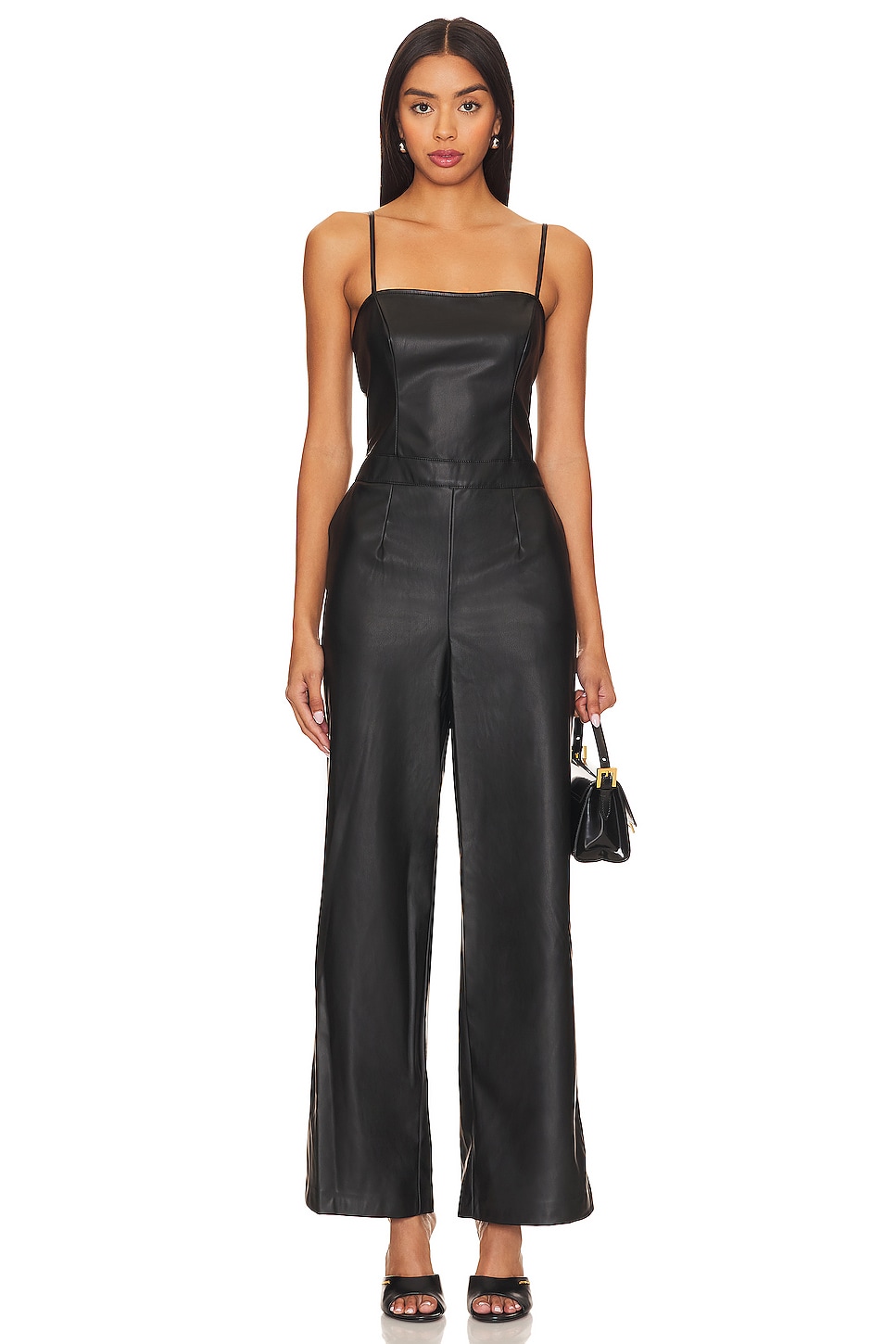 BCBGeneration Faux Leather Jumpsuit