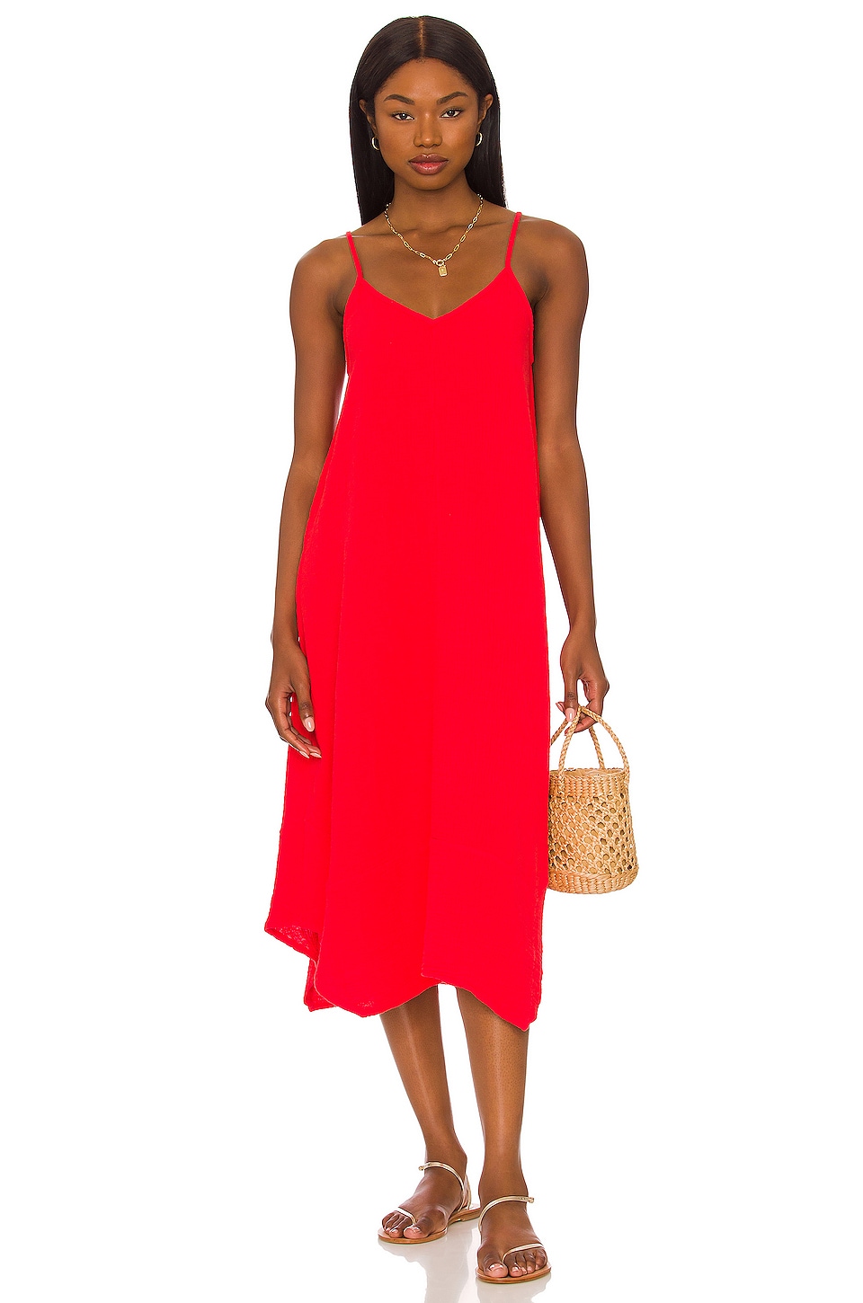 Bobi Beach Gauze Midi Dress