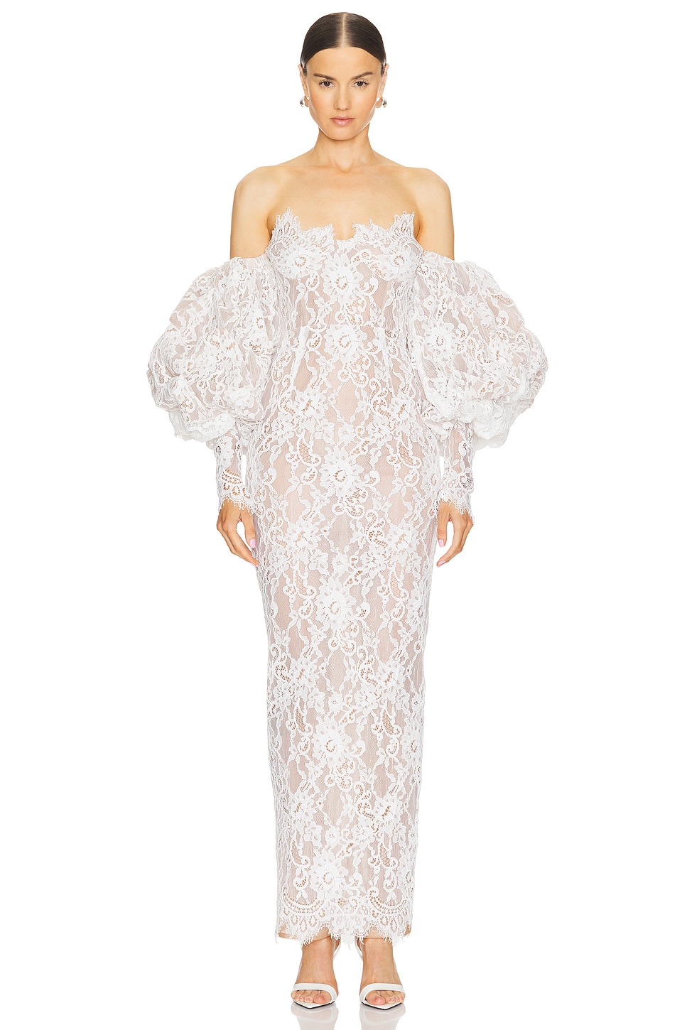 Bronx and Banco Colette Blanc Off The Shoulder Gown