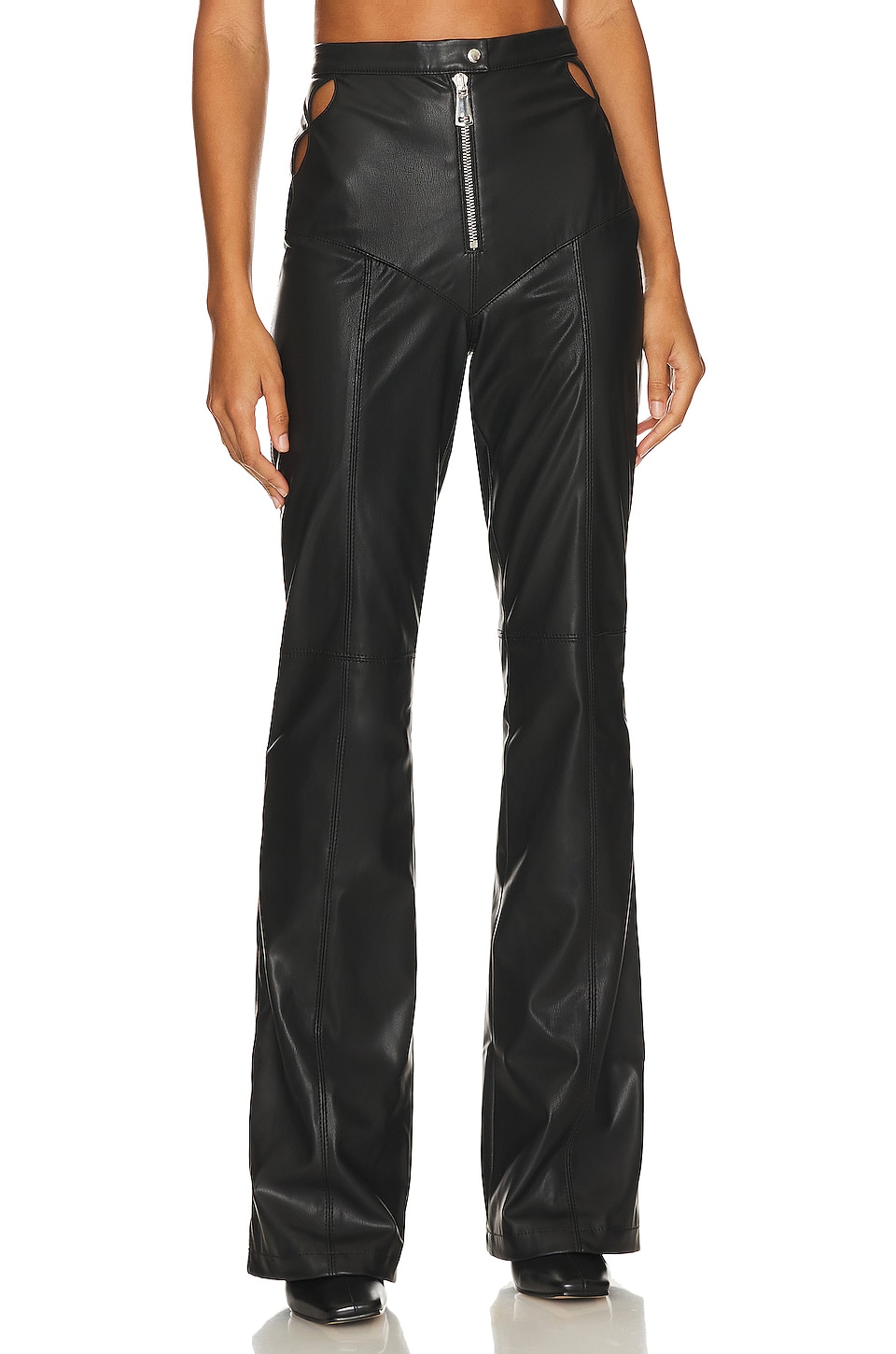 Ceren Ocak Faux Leather Detailed Pants