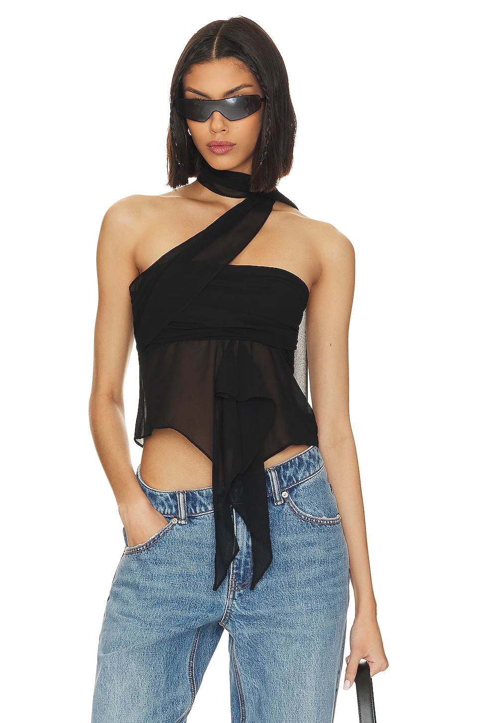 GUIZIO Chiffon Wrap Around Top