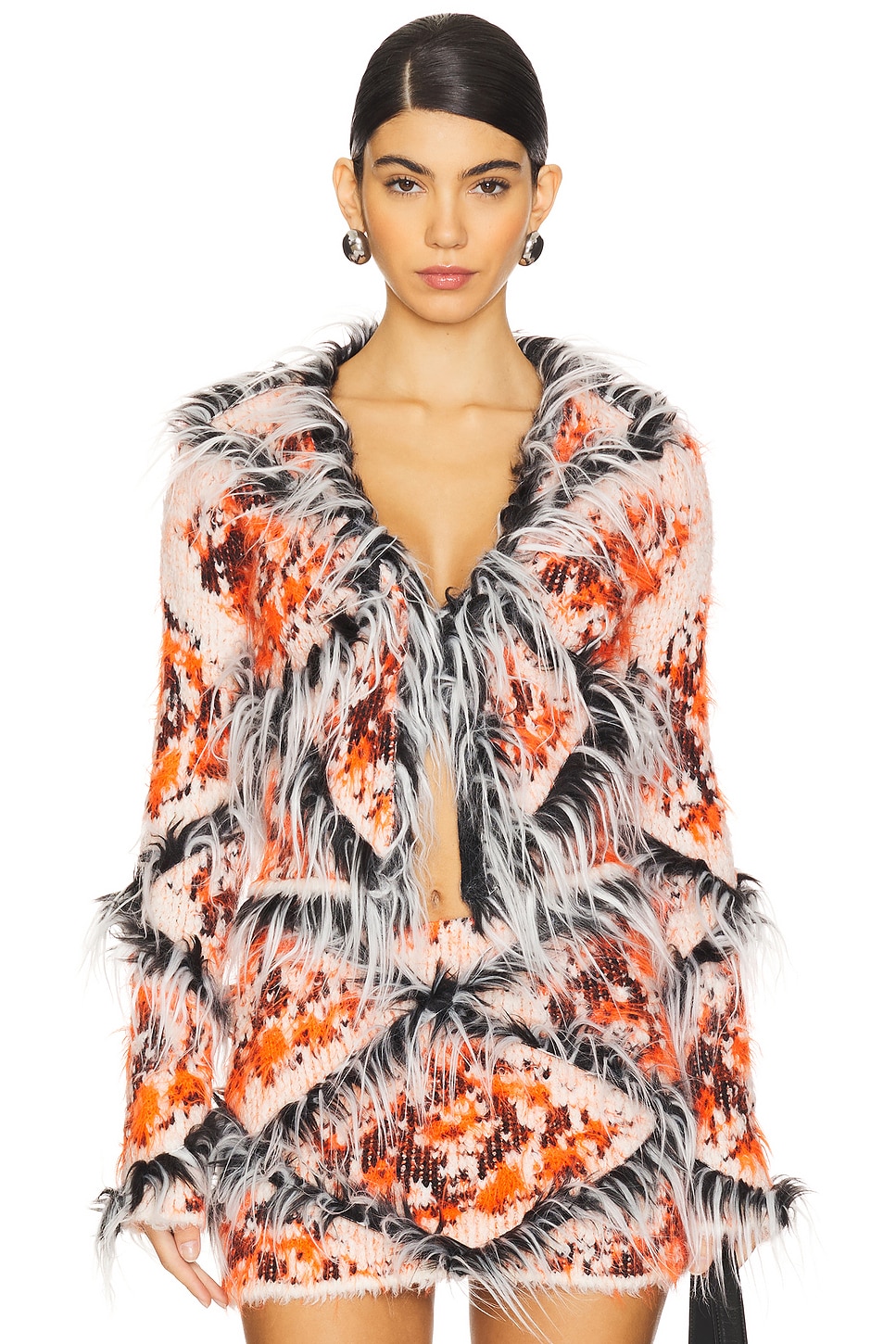 Diesel Faux Fur Detailed Cardigan