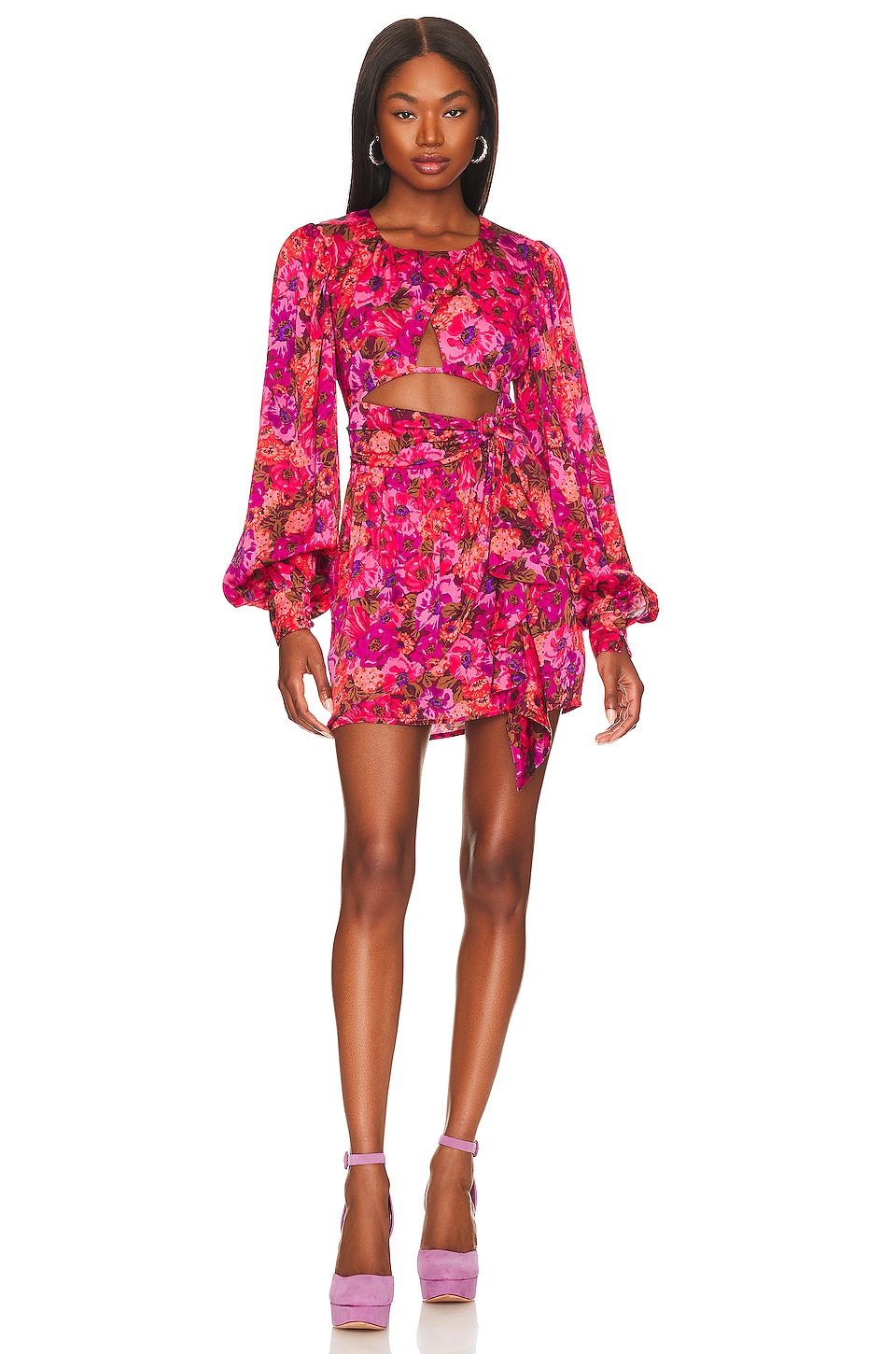 For Love & Lemons Lauren Long Sleeve Mini Dress