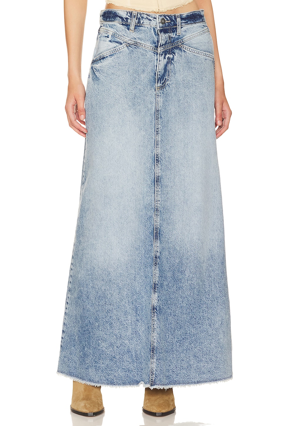 Free People Come As You Are Denim Maxi