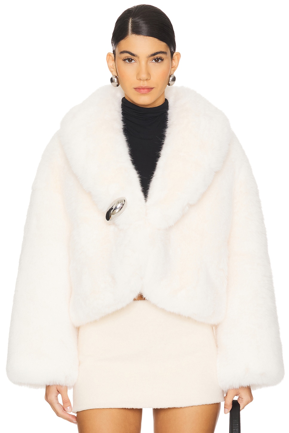 GIUSEPPE DI MORABITO Cropped Faux Fur Jacket