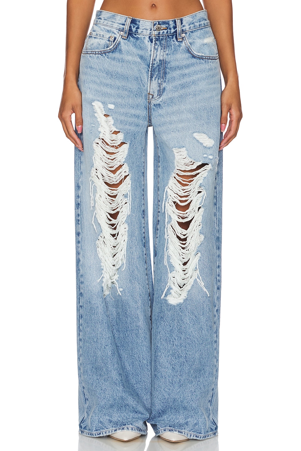 GRLFRND Luna Mid Rise Baggy Wide Leg