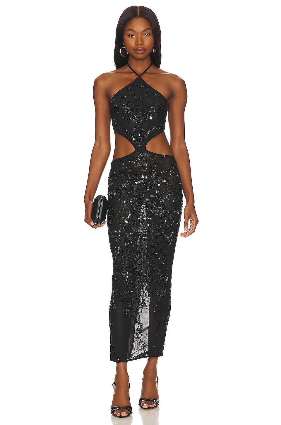 h:ours Ahinara Embellished Midi Dress