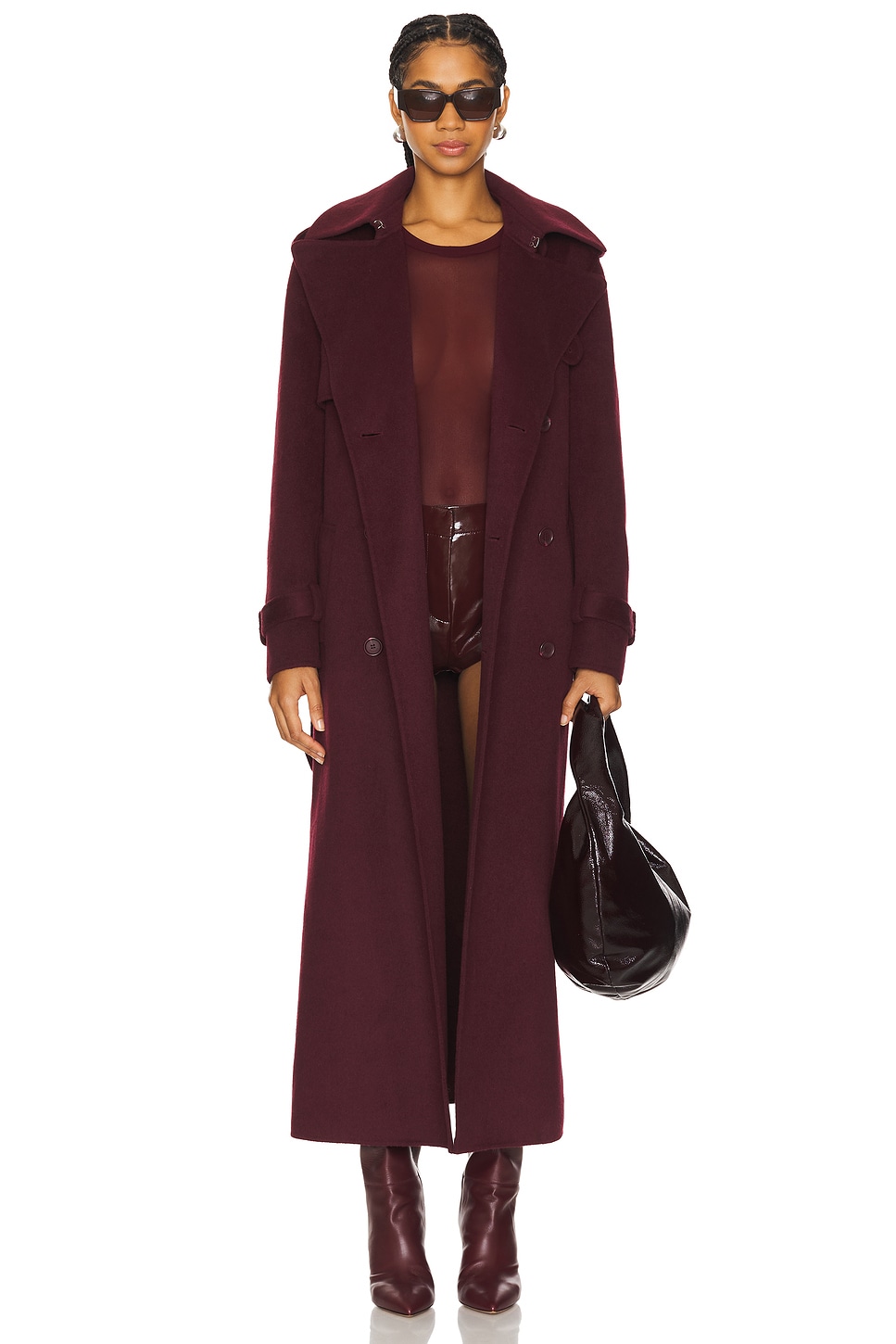 SIMKHAI Rumi Belted Long Coat