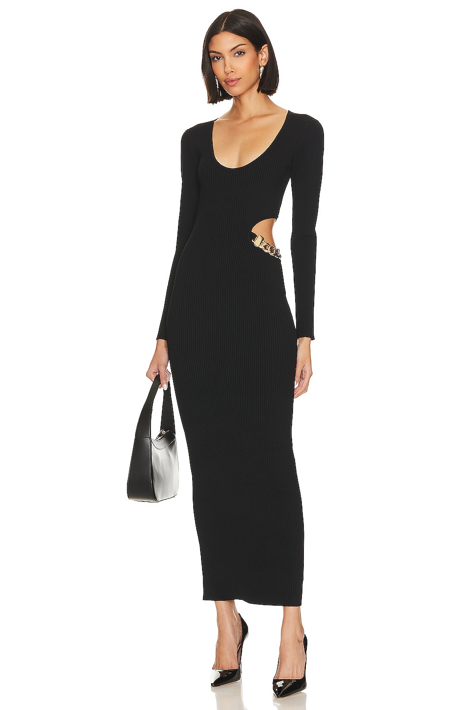 L'Academie Sloane Chain Cutout Knit Dress