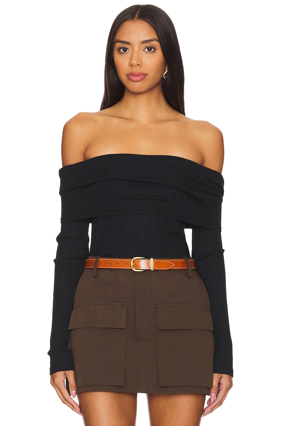 LA Made Kayla Off Shoulder Long Sleeve Top