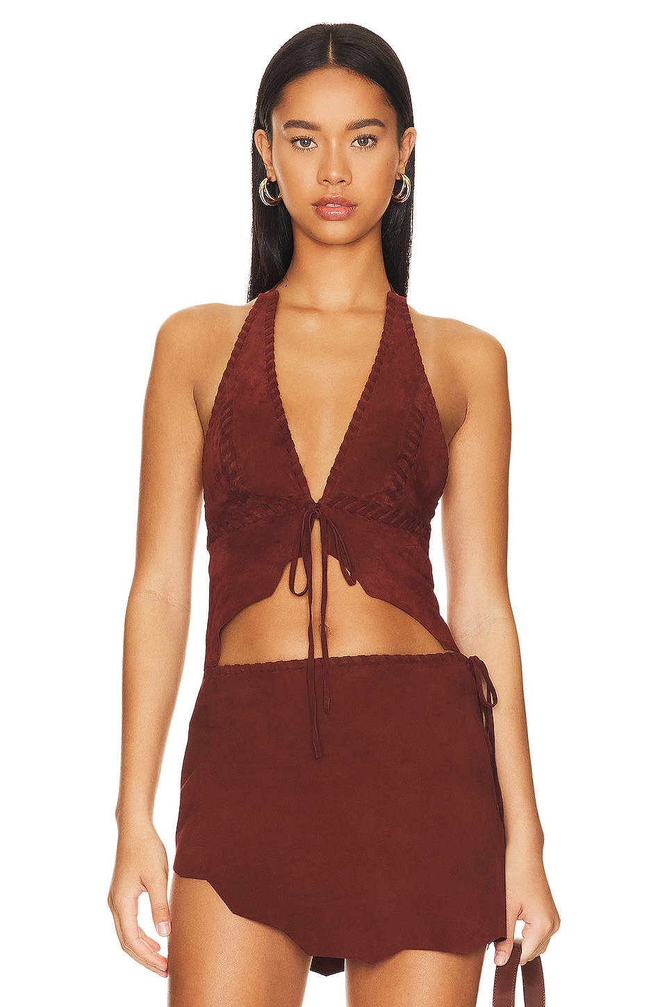 Lovers and Friends Suede Leather Top