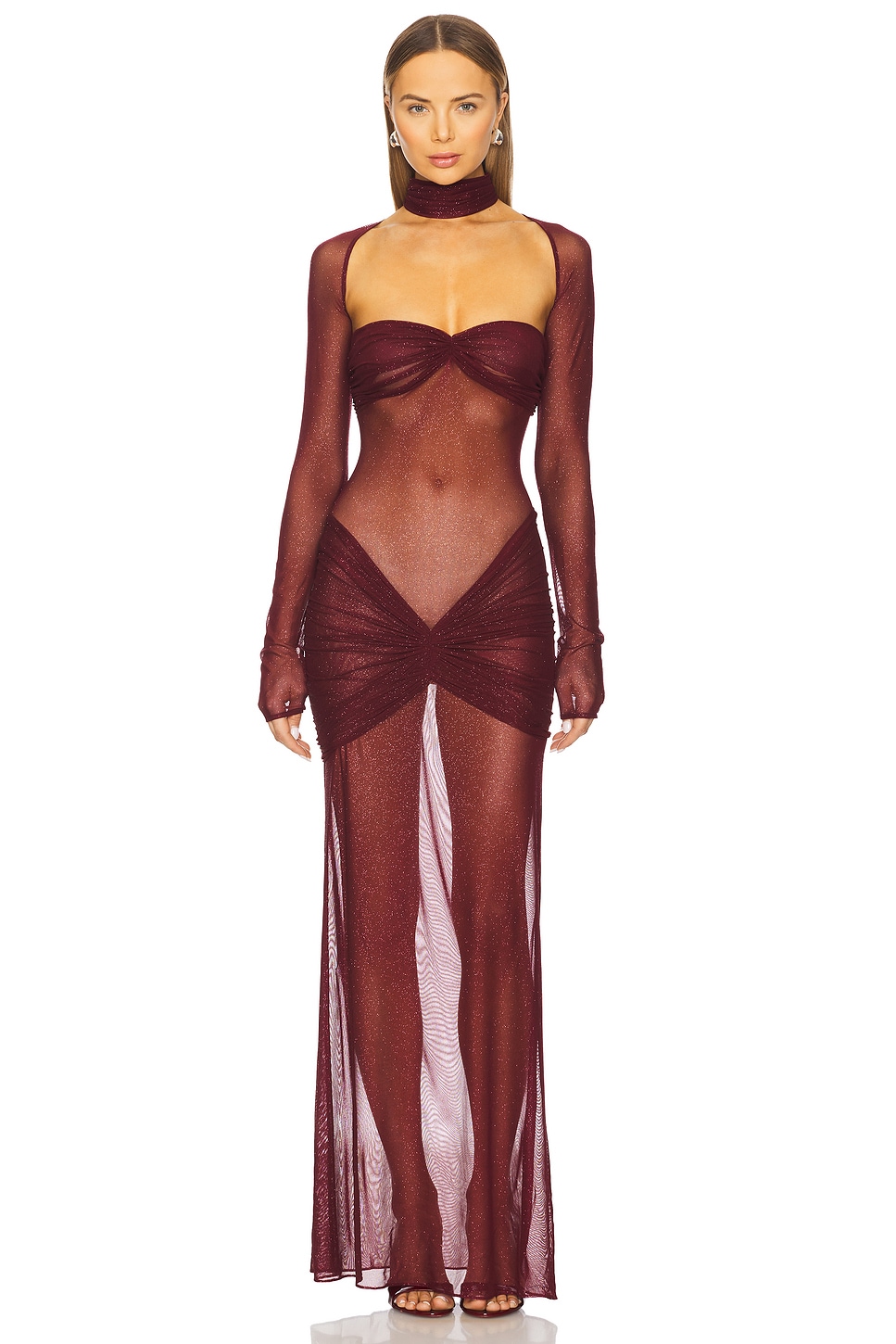 Mirror Palais The Starlite Dress in Garnet