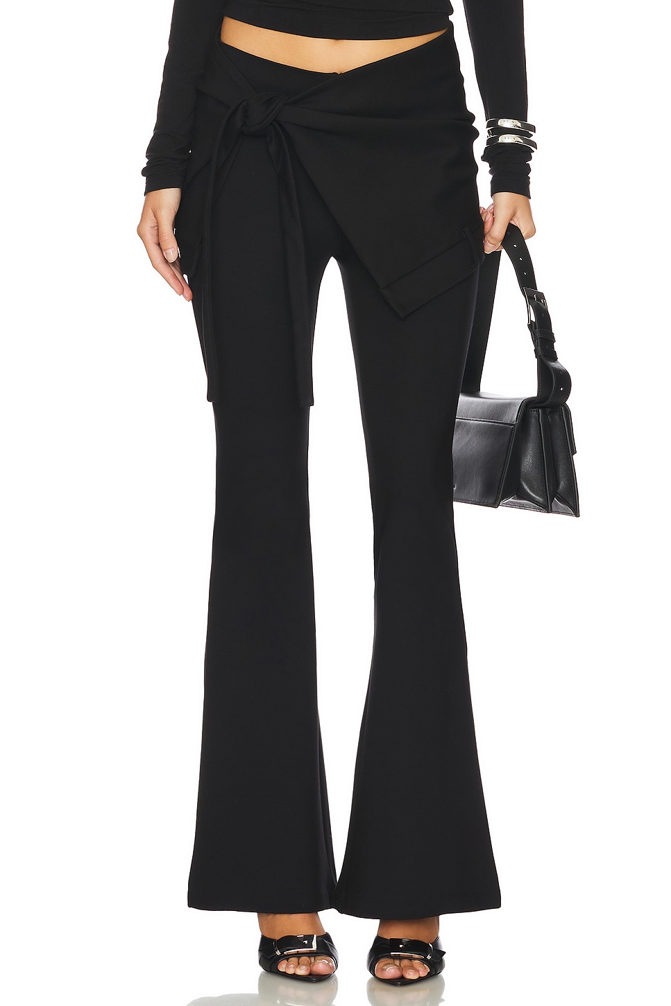 MARRKNULL Hollow Out Stretch Skinny Flare