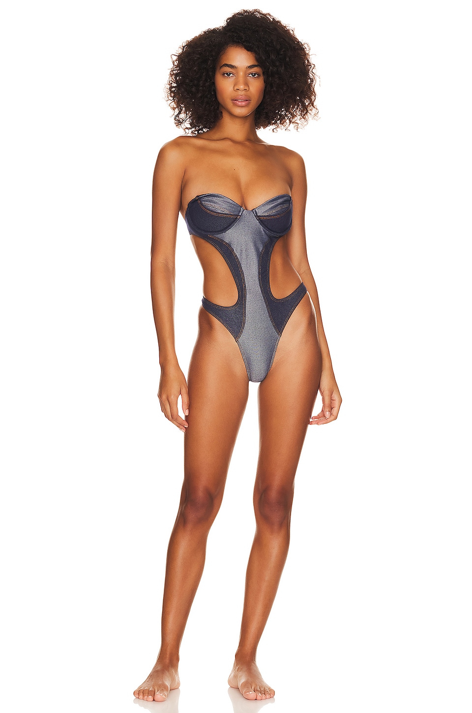Melissa Simone Denim One Piece Swimsuit