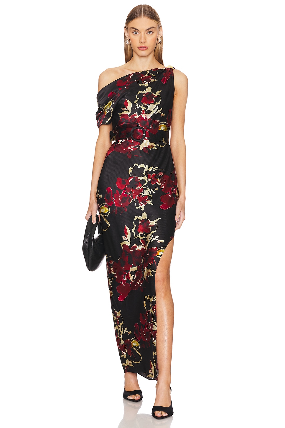 NICHOLAS Halle Off Shoulder Midi Dress