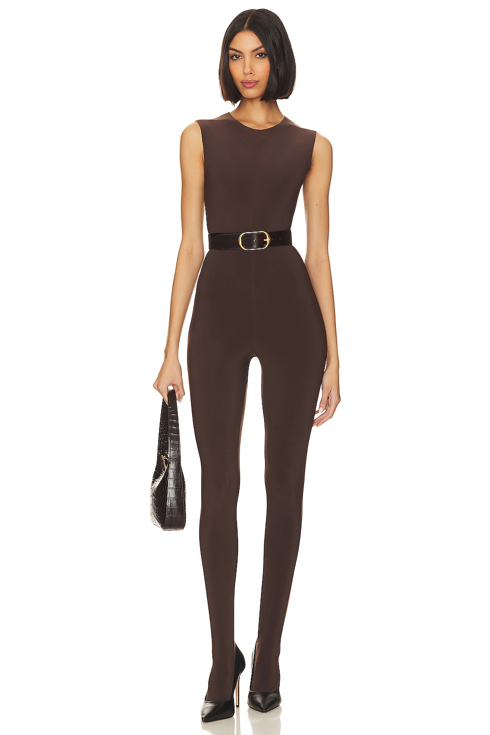 Norma Kamali Sleeveless Catsuit With Footsie