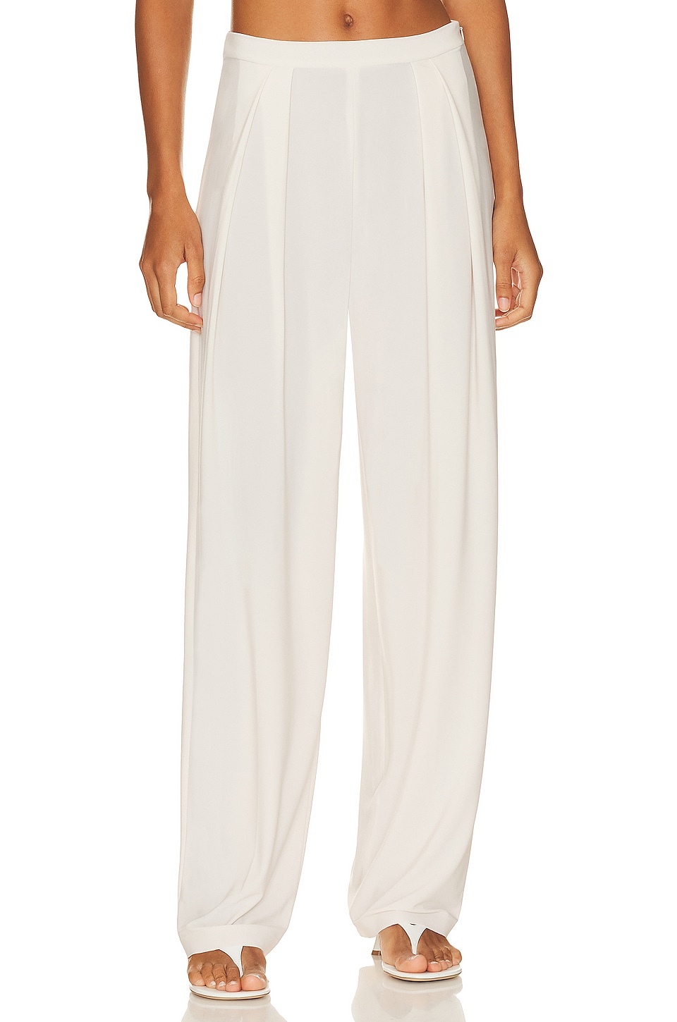 Norma Kamali Tapered Pleated Trouser