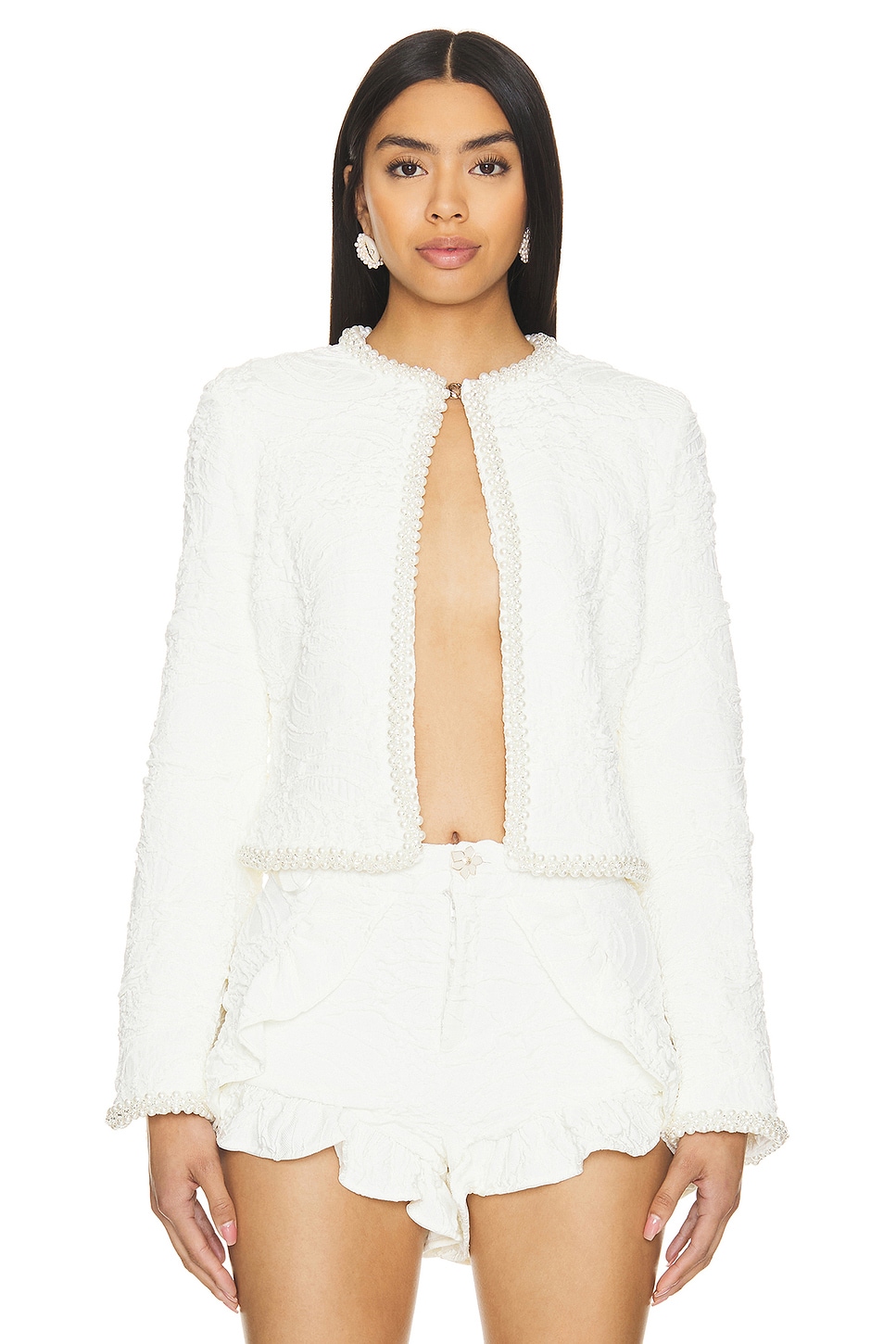 PatBO Pearl Beaded Jacket