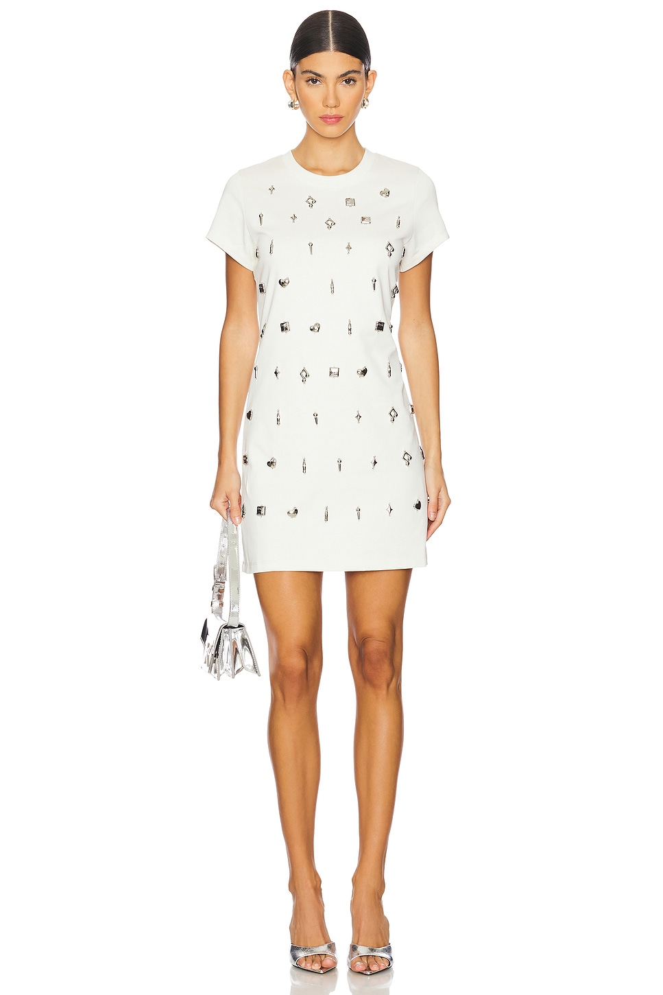 PRIVATE POLICY Silver Charm T-shirt Dress