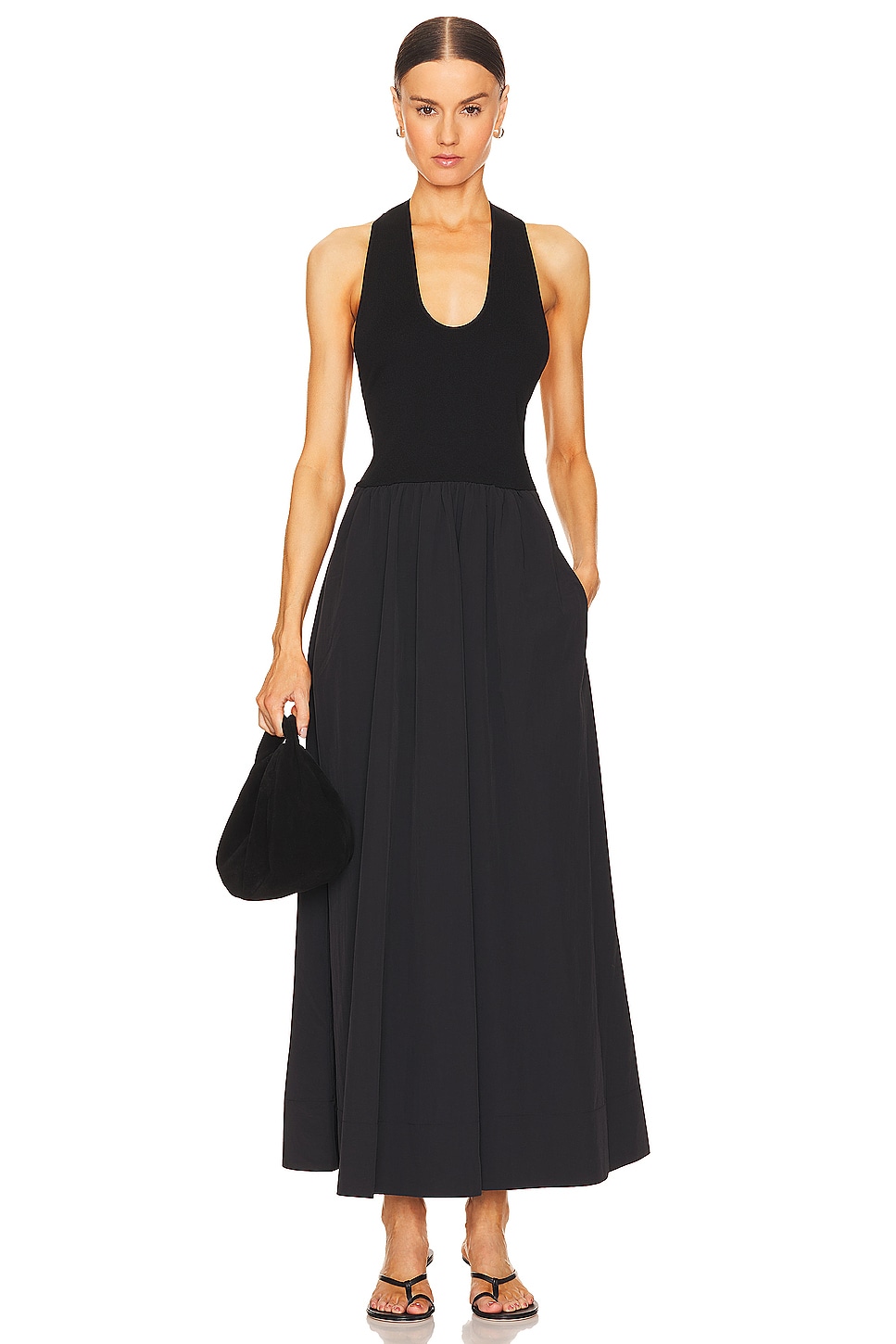 St. Agni Plunge Neck Dress