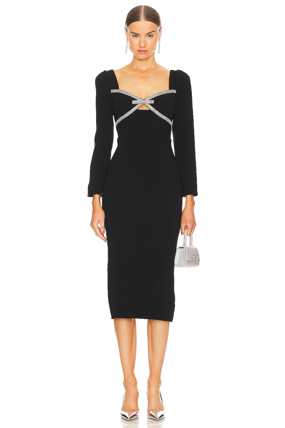 self-portrait Diamante Bow Midi Dress