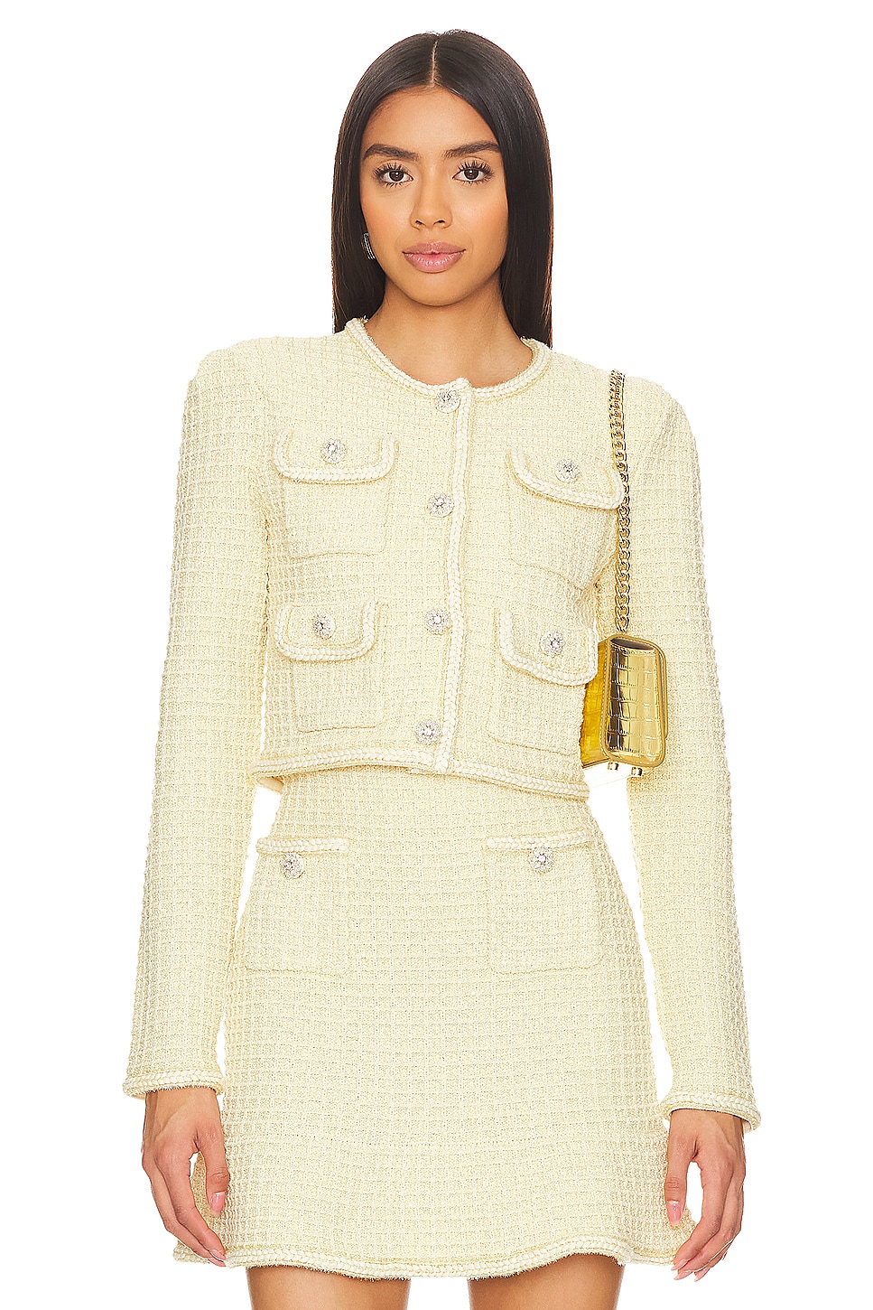 self-portrait Textured Knit Jacket