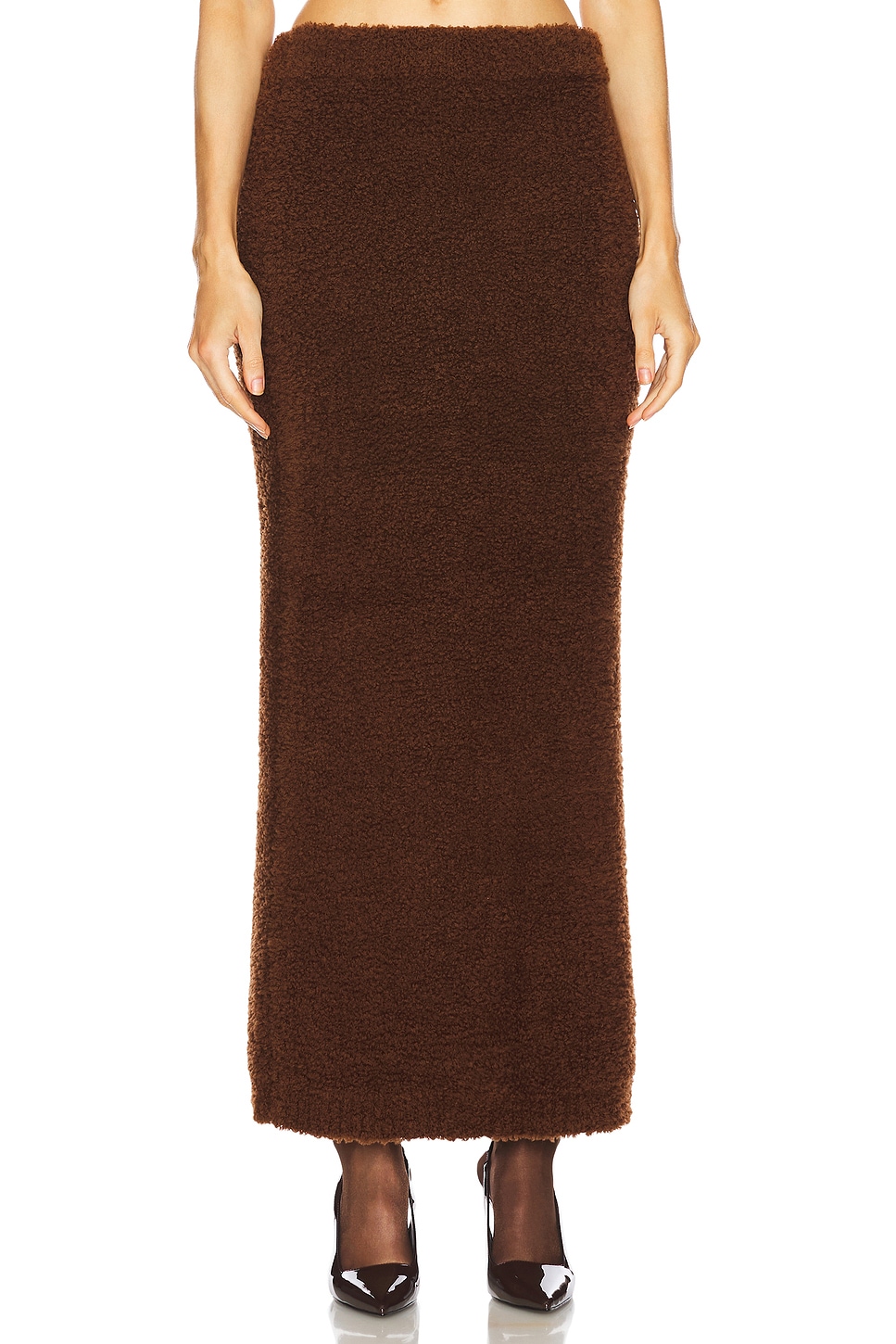 self-portrait Fluffy Knit Midi Skirt