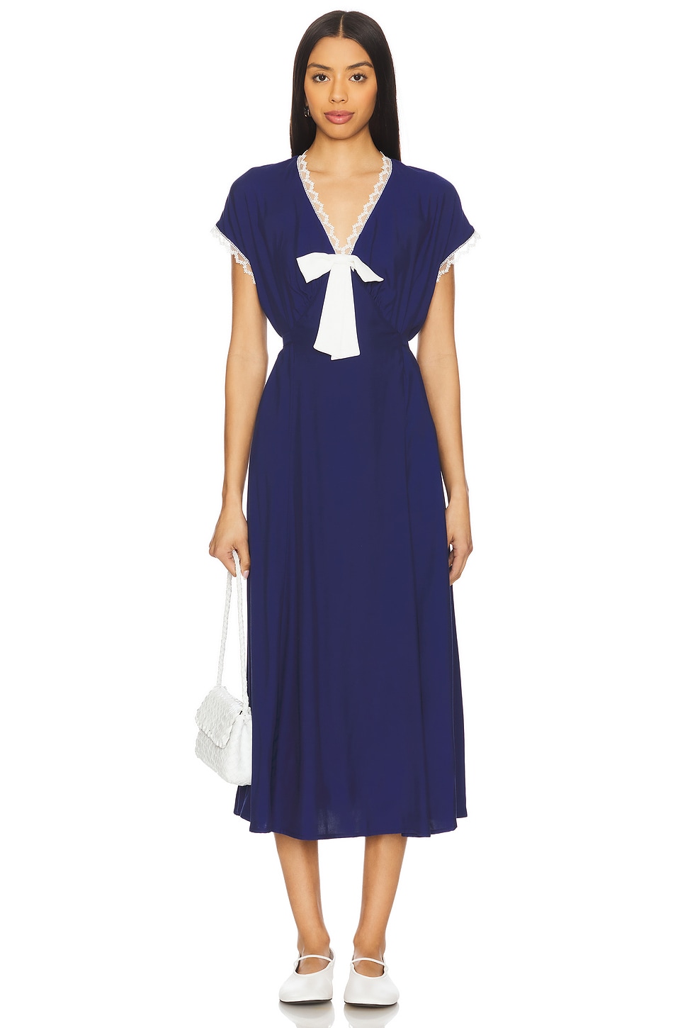 Sleeper The Bow Satin Midi Dress