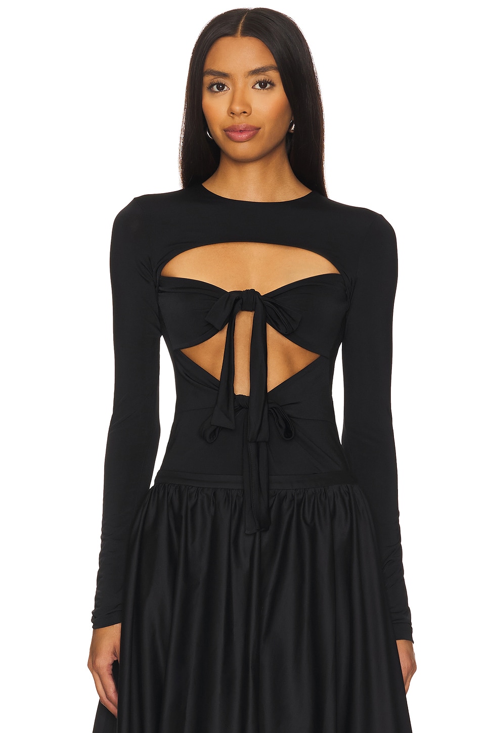 SIEDRES Lenna Tie Front Long Sleeved Jersey Top