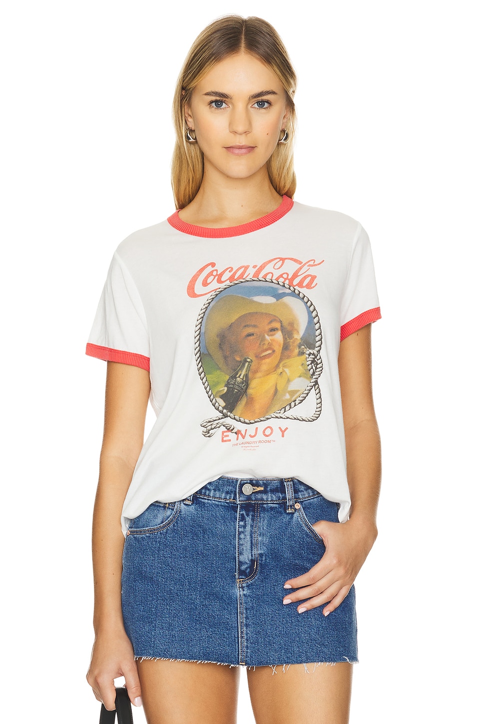 The Laundry Room Coca Cola Cowgirl Perfect Ringer Tee