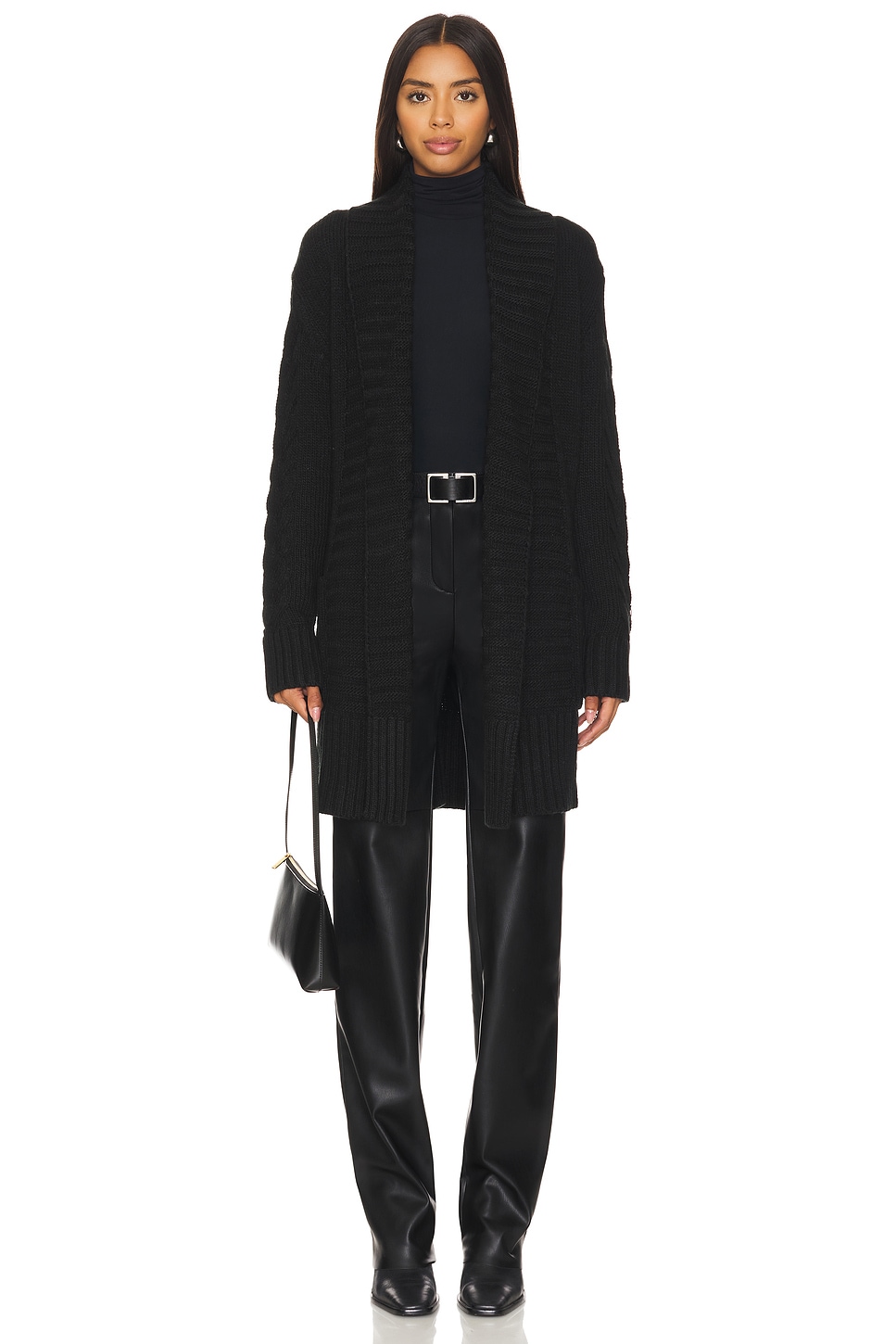 Understated Leather Midi Rodeo Robe