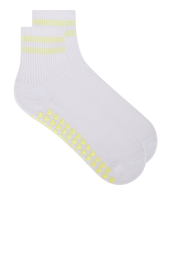 WellBeing + BeingWell Striped Half Crew Grip Sock