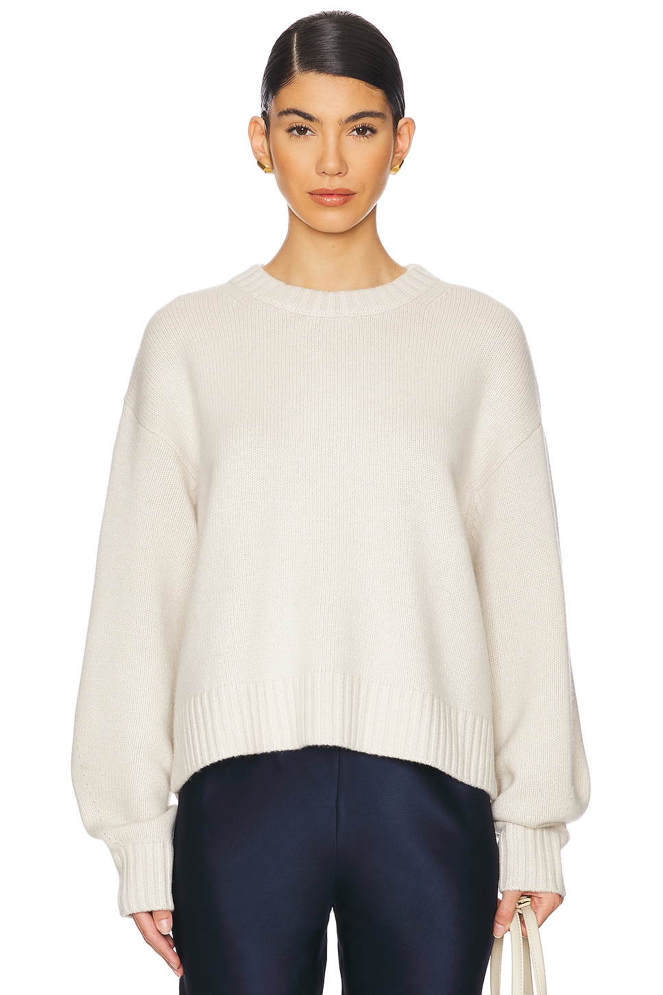 White + Warren Cashmere Blend Drop Shoulder Crewneck