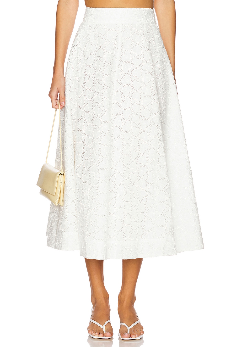 Zimmermann Crush Embroidered Midi Skirt