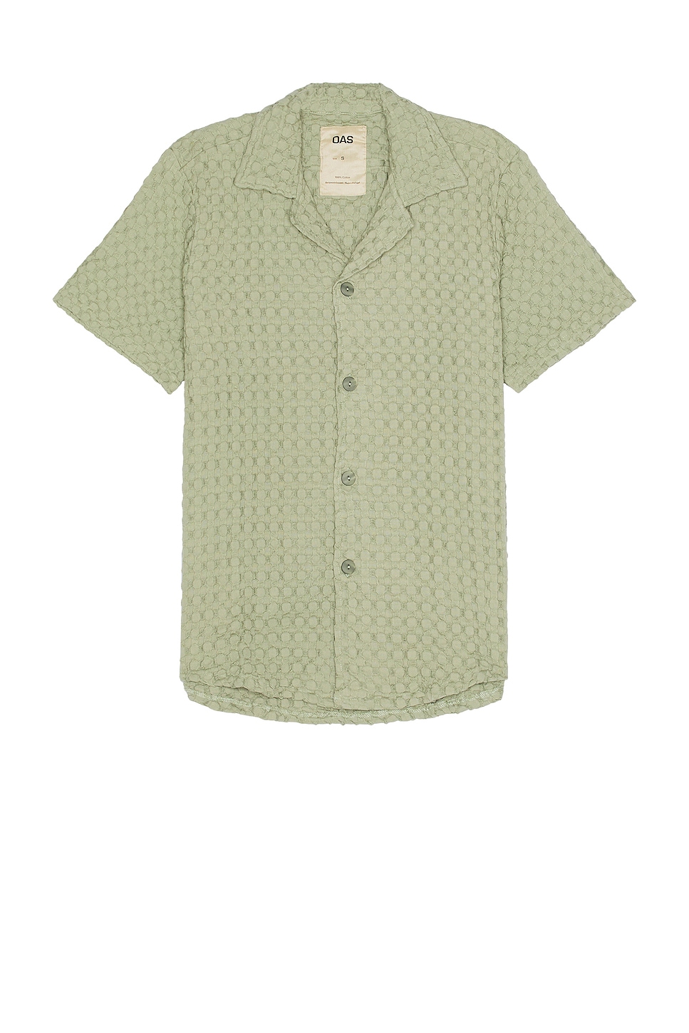 OAS Dusty Green Cuba Waffle Shirt