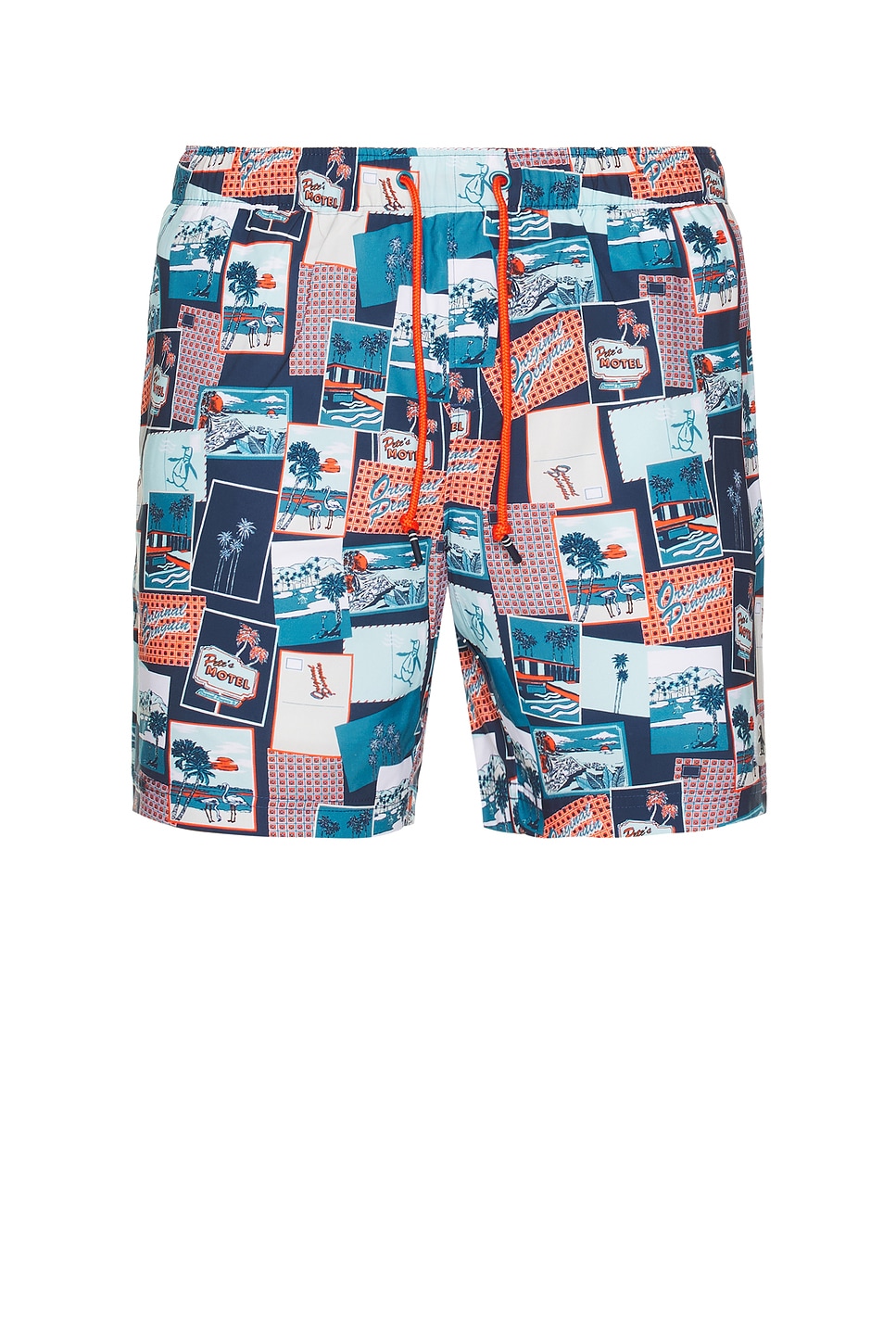 Original Penguin 7" Volley All Over Print Postcard Swim Trunk
