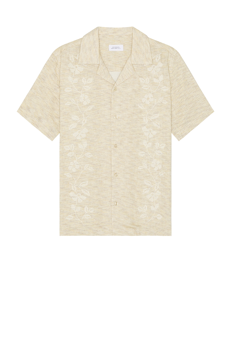 SATURDAYS NYC Canty Embroidered Linen Gauze Shirt