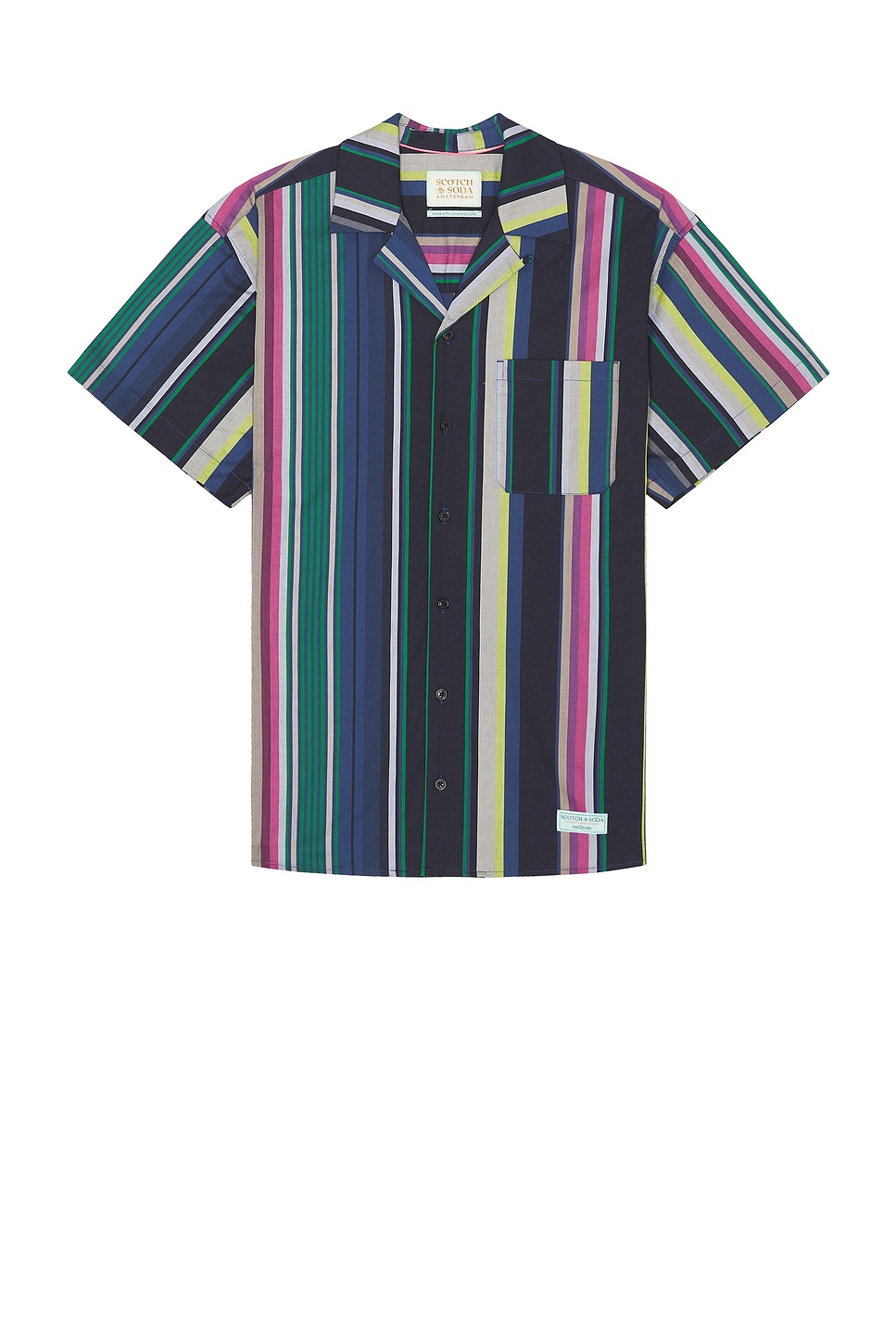 Scotch & Soda Multicolor Stripe Short Sleeve Shirt