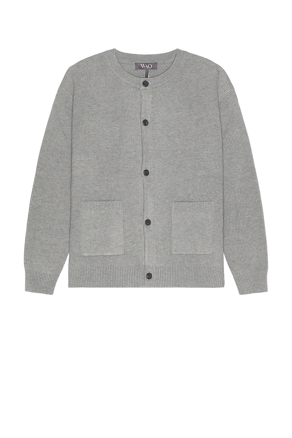 WAO Wool Blend Round Neck Cardigan